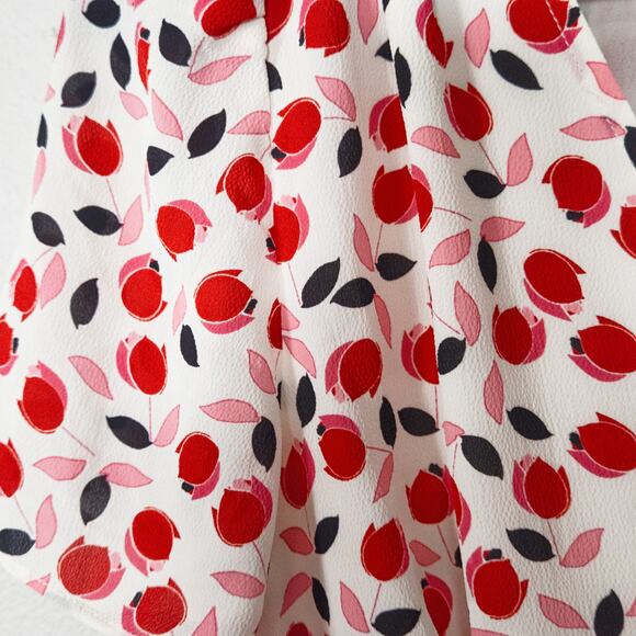 Talbots Women’s Dress Cottagecore Garden Tulip Print V-Neck Midi Ruffle Hem Sz 4 - Picture 6 of 9